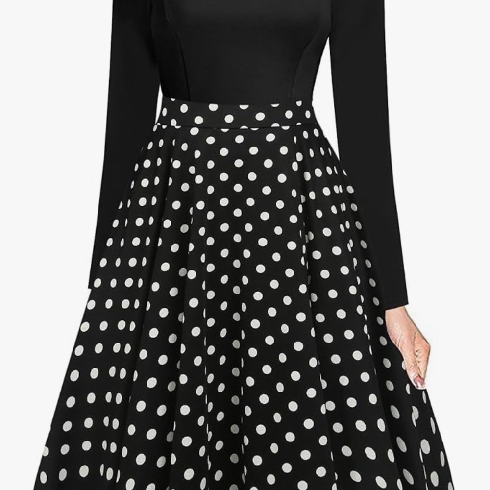 Pin Up style Black and White Polka Dot Dress